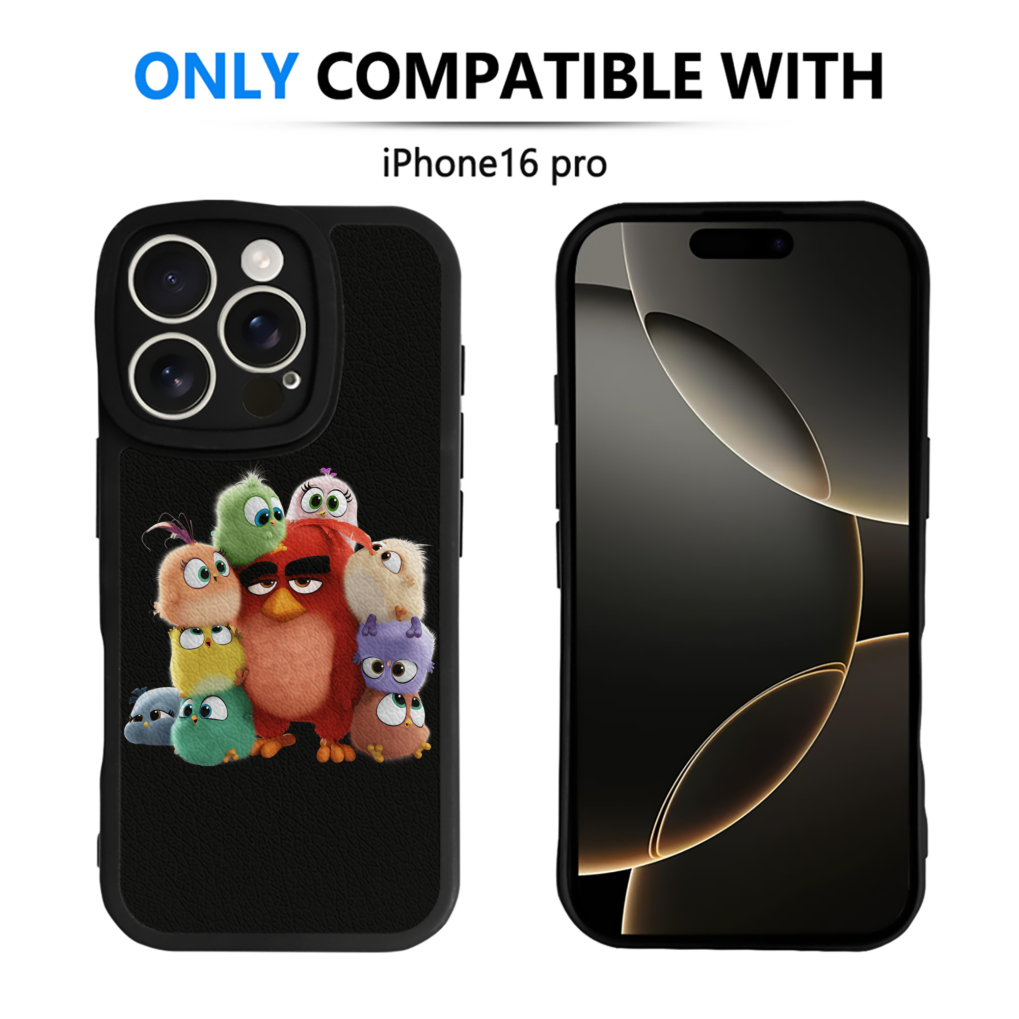 （画像用） Angry Birds アングリーバード 【iPhone 16シリーズ対応】シリコンスマホケース（レザー調） 材質：シリコン